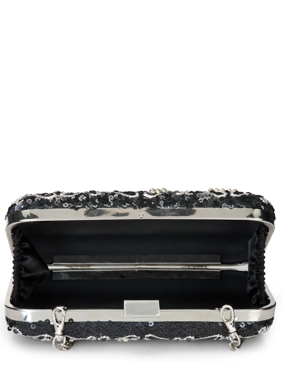 Metallic Thread & Sequins Embellished Clutch