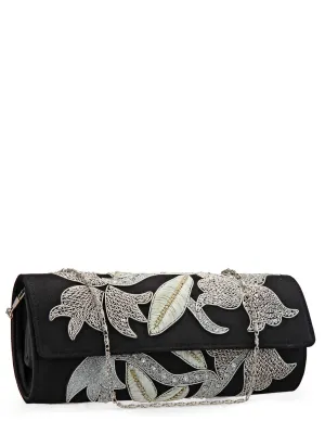 Metallic Thread Embellished Clutch