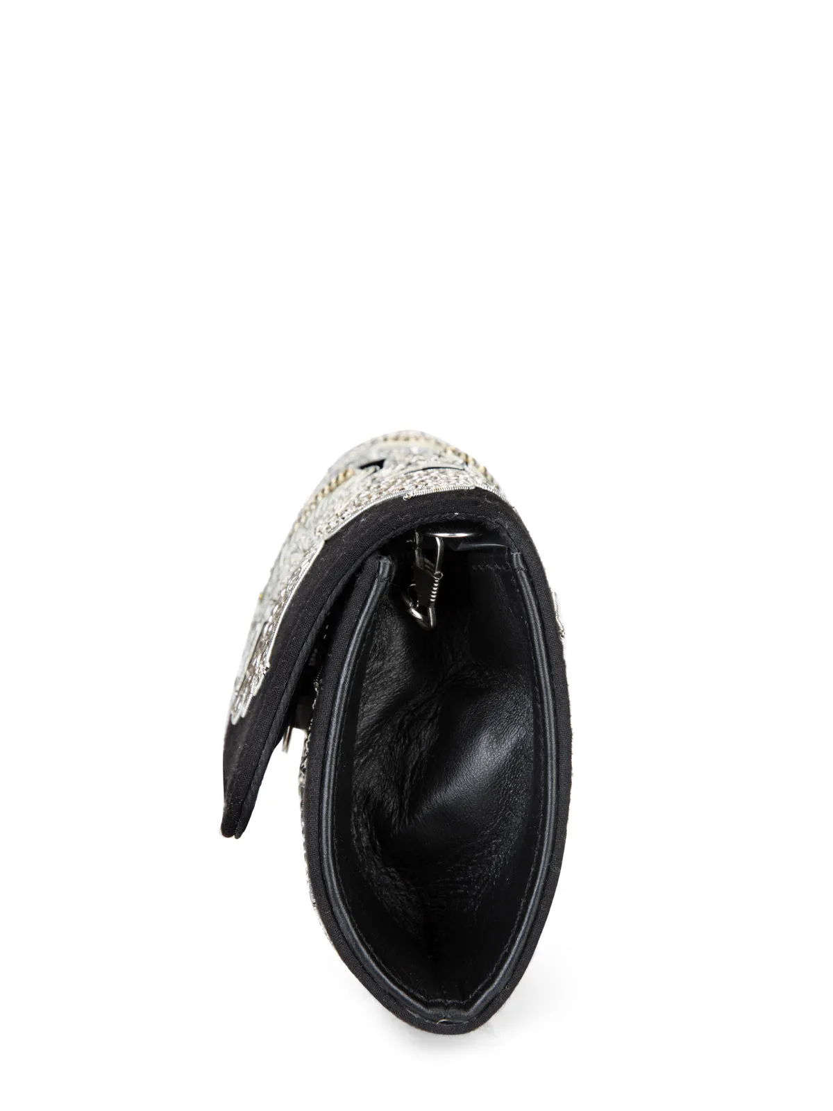 Metallic Thread Embellished Clutch