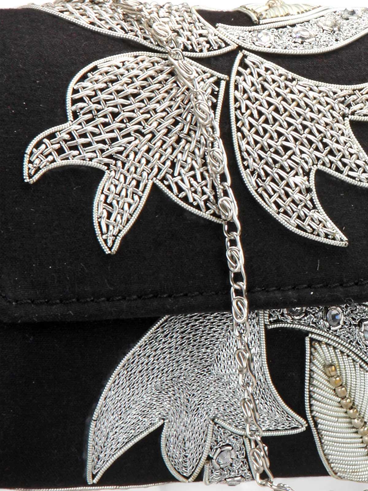Metallic Thread Embellished Clutch