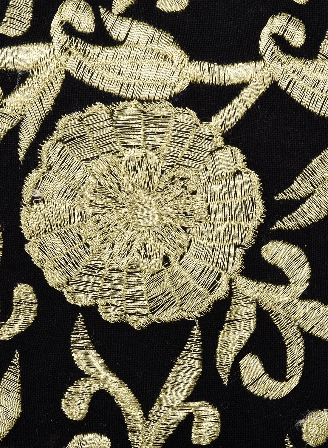 Metallic Thread Floral Embroidered Box Clutch