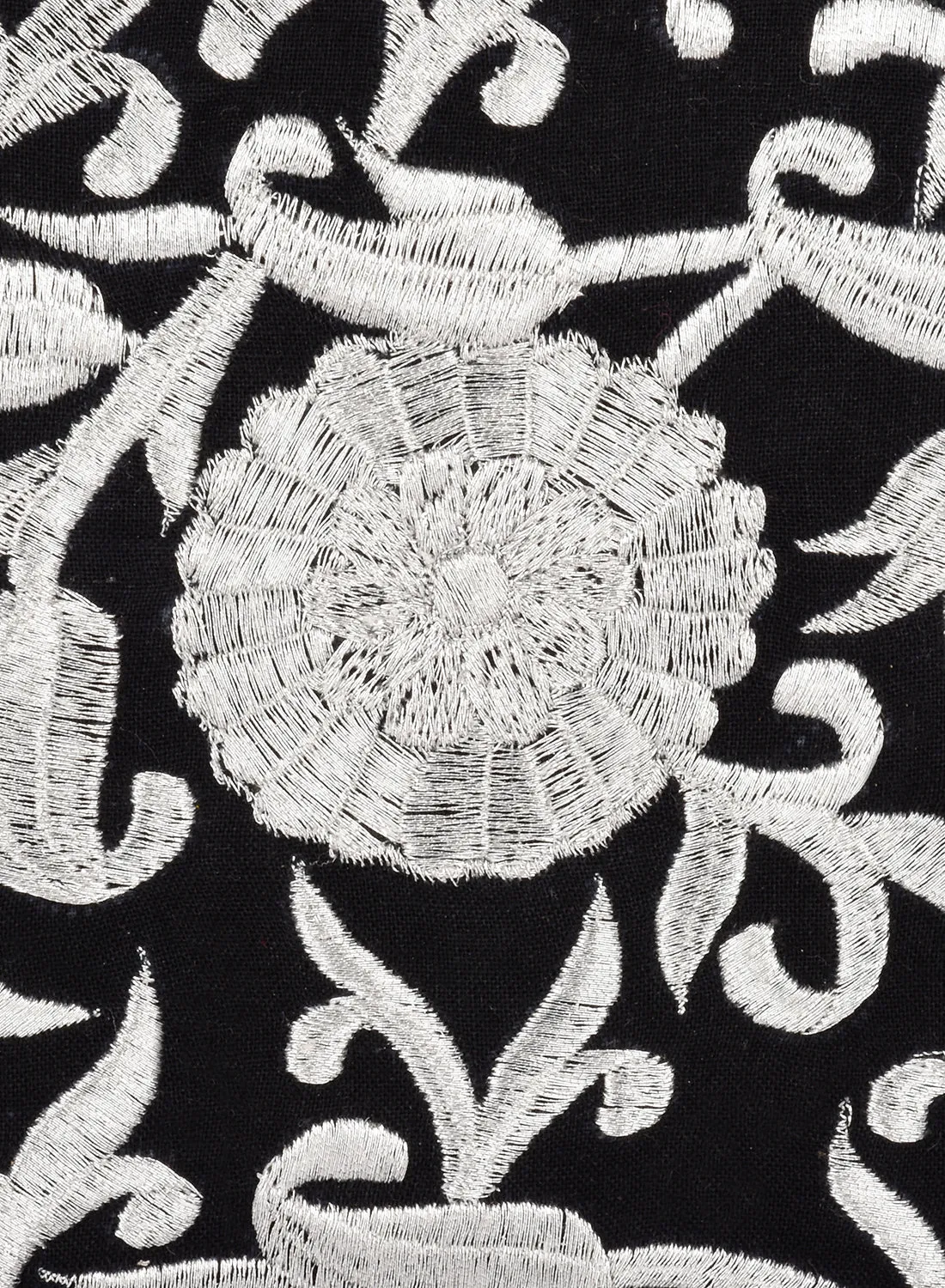 Metallic Thread Floral Embroidered Box Clutch