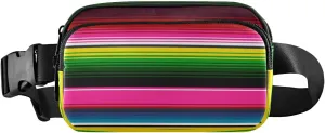Mexican Serape Blanket Stripes Fanny Pack for Women Men Crossbody Belt Bag Fashion Waist Packs Purse with Adjustable Strap Bum Bag for Outdoors Shopping Traveling