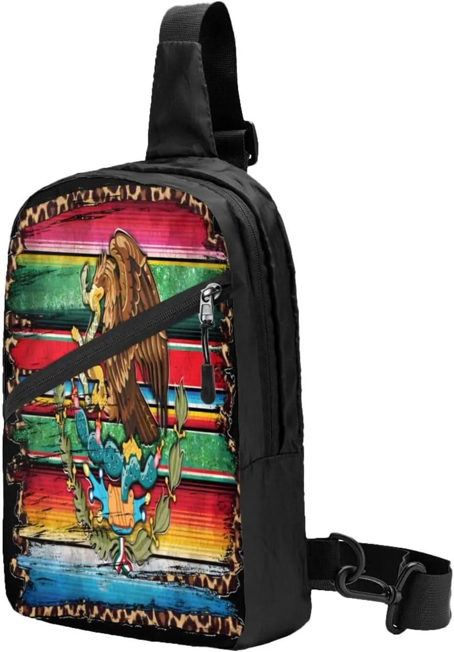 Mexico Mexican Eagle Flag Portable Crossbody Bag Foldable Sling Bags Sports Gym Chest Daypack Reusable Shoulder Backpack Casual Diagonally Rucksack Fanny Packs