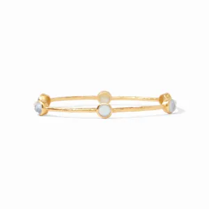 Milano Luxe Bangle | Iridescent Chalcedony Blue | L