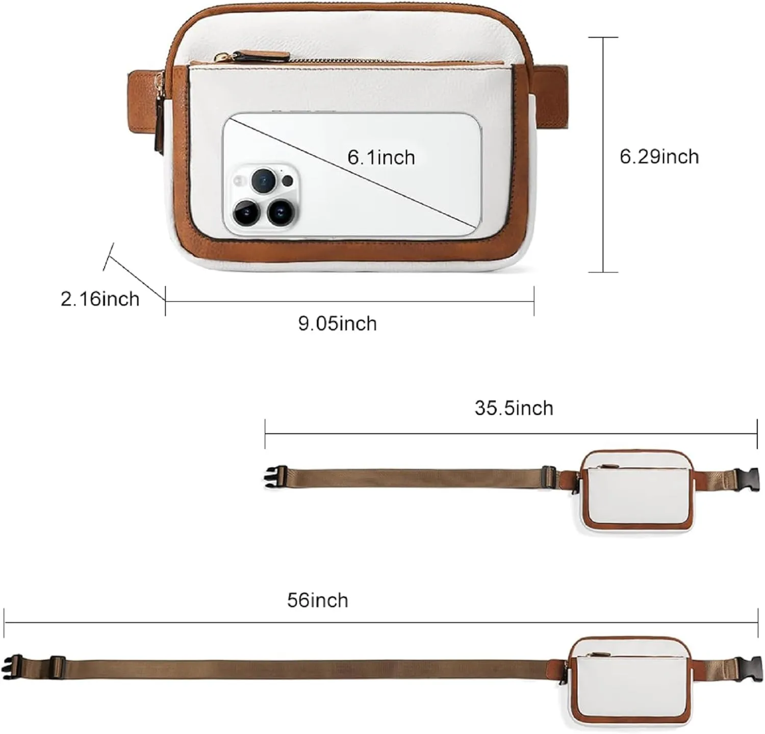 Mini Belt Bag for Women, RFID Small Fanny Pack, Womens Fashion Waist Packs with Extender Strap, Crossbody Bum Bags
