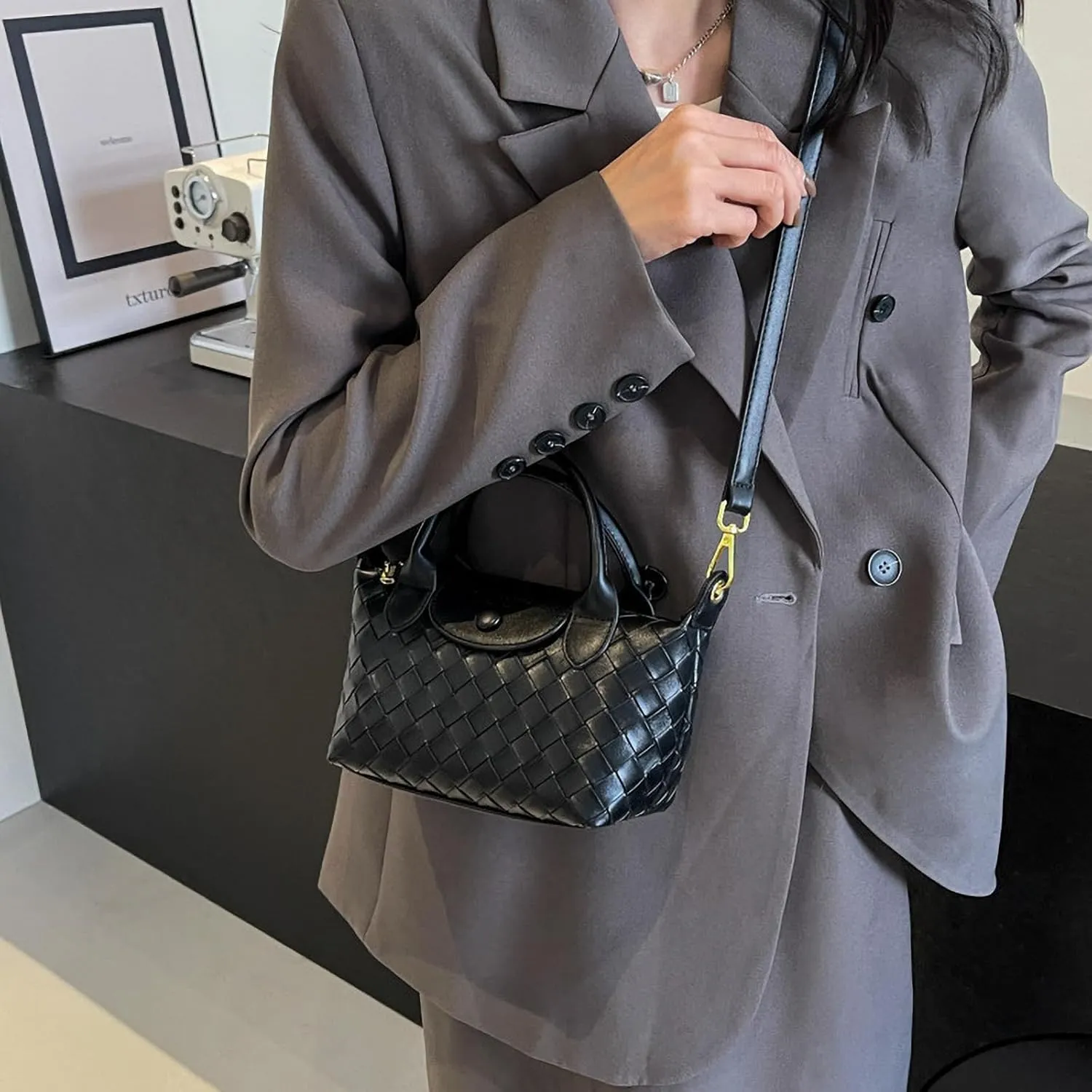 Mini Small Size Braided Luxury Leather Women's top Handle Handbag Fashion Travel Daily Satchel