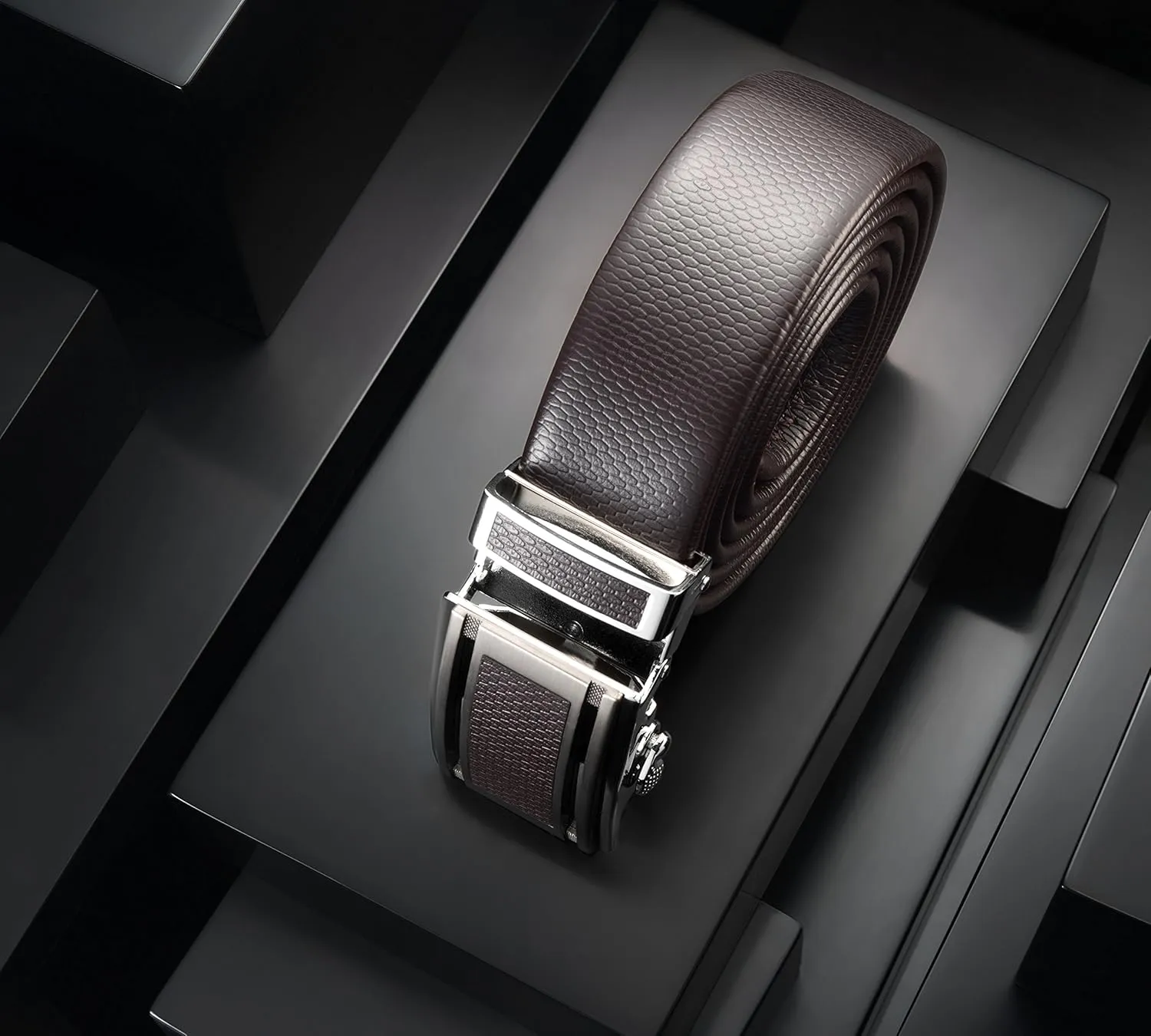 Mio Marino Classic Ratchet Belt - Premium Leather - 1.38 Wide - Adjustable Buckle