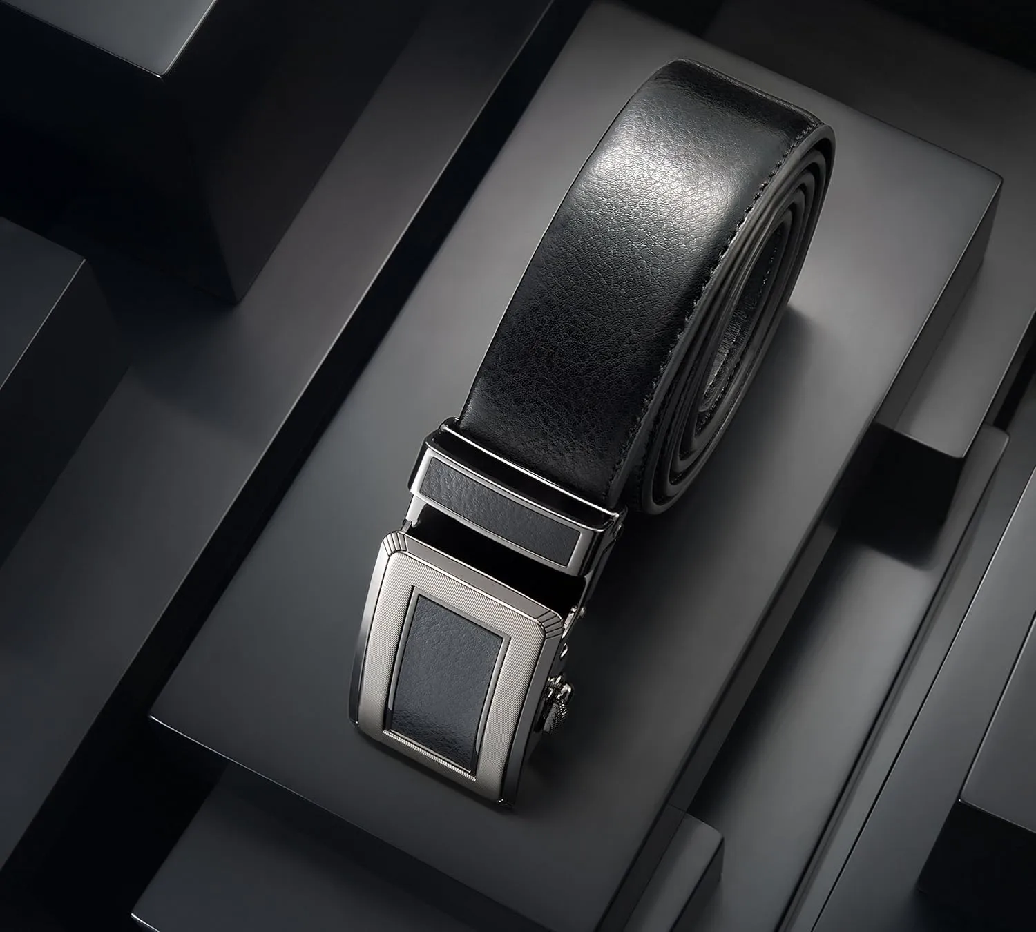 Mio Marino Classic Ratchet Belt - Premium Leather - 1.38 Wide - Adjustable Buckle