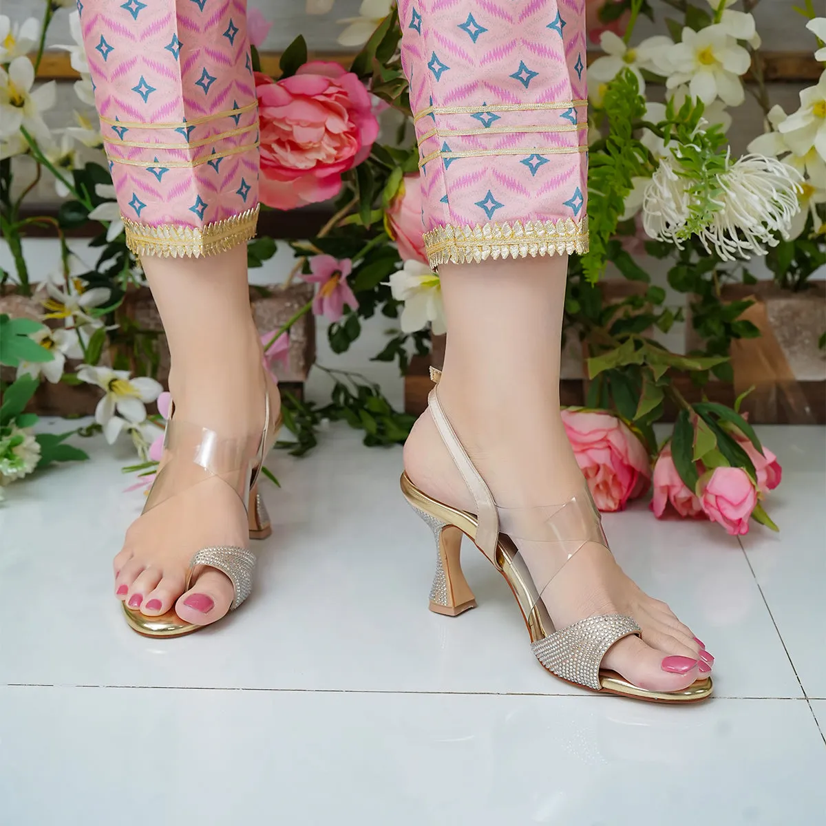 Misha - Gold - 70MM Heels by L'amour