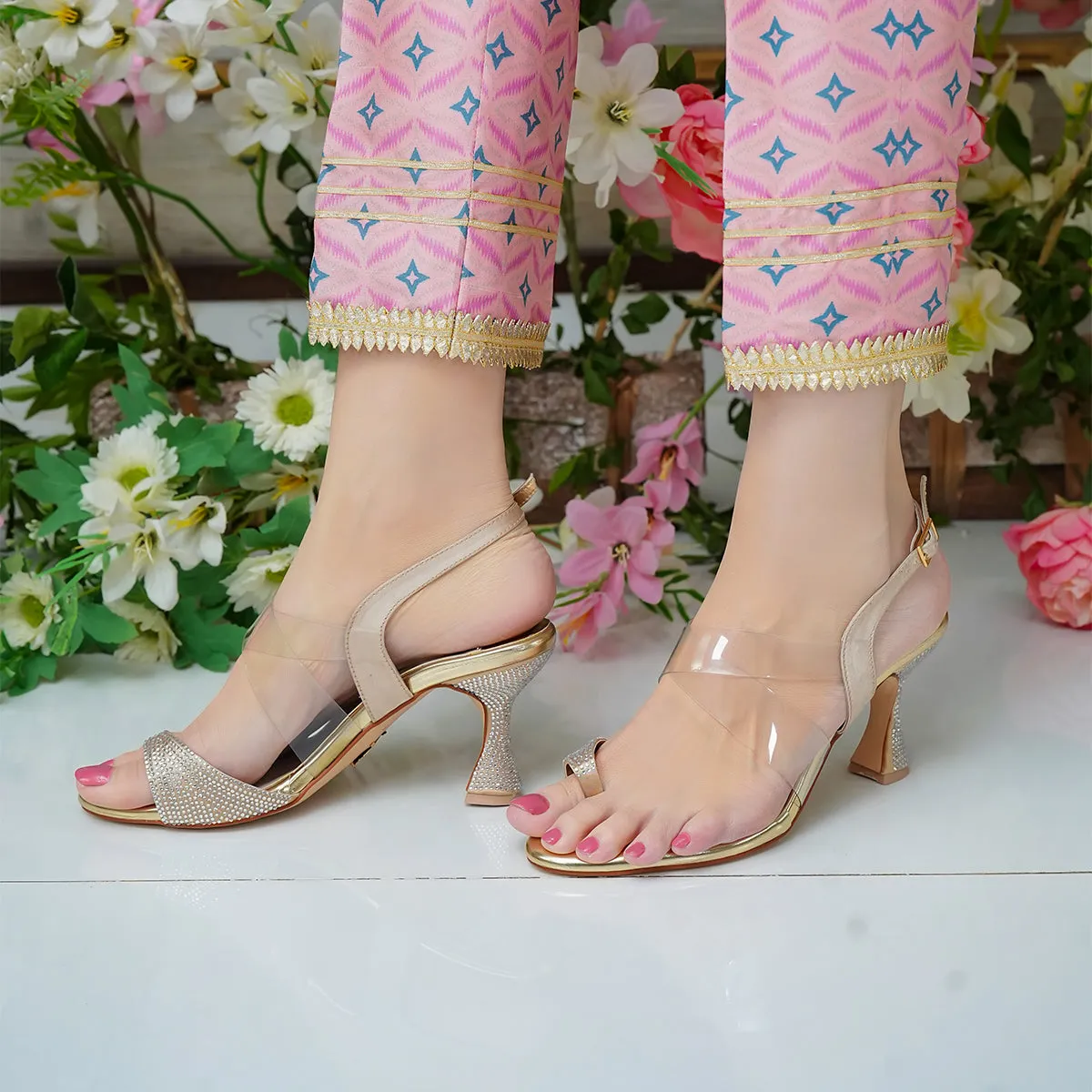 Misha - Gold - 70MM Heels by L'amour