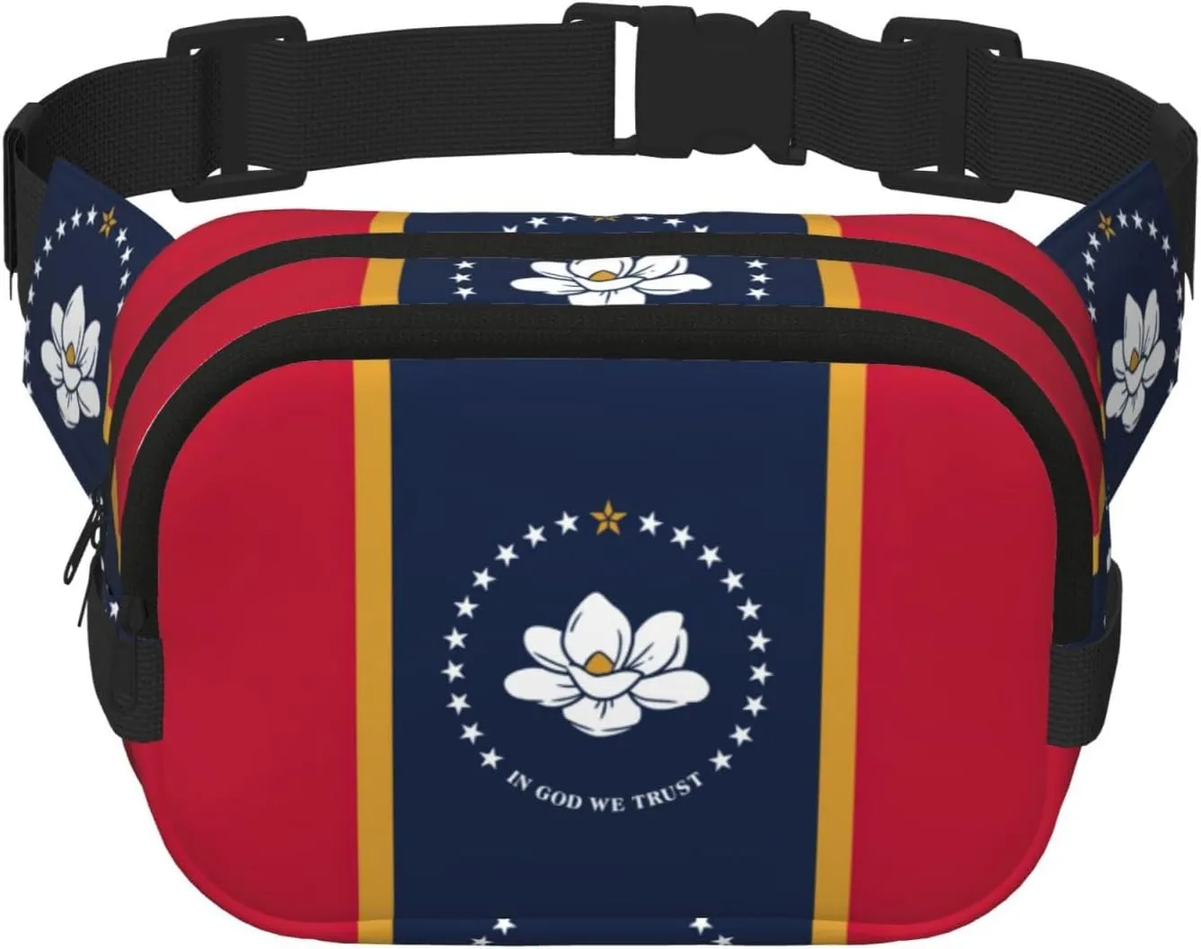 Mississippi State Flag print Fashion Waist Packs Crossbody Belt Bag Fanny Pack for Women Crossbody for Traveling Running