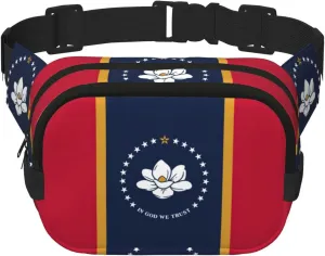 Mississippi State Flag print Fashion Waist Packs Crossbody Belt Bag Fanny Pack for Women Crossbody for Traveling Running