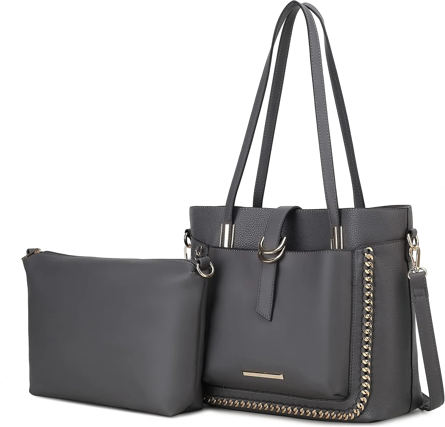 MKF Collection Tote Bag & Crossbody Set, Vegan Leather Top-Handle Shoulder bag Handbag Pouch Purse
