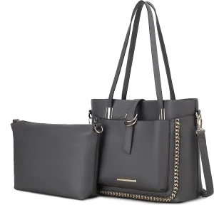 MKF Collection Tote Bag & Crossbody Set, Vegan Leather Top-Handle Shoulder bag Handbag Pouch Purse