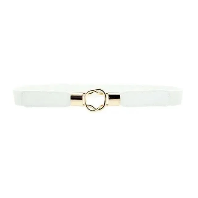 Modern Wide Fabric Strap Silver Metal Buckle Belts For Women Trendy Fashion Stretchable Classic Belts