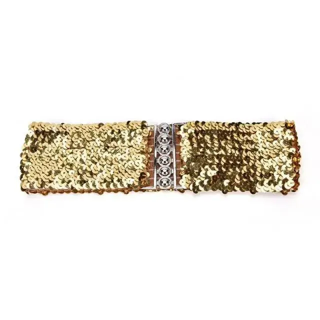 Modern Wide Fabric Strap Silver Metal Buckle Belts For Women Trendy Fashion Stretchable Classic Belts