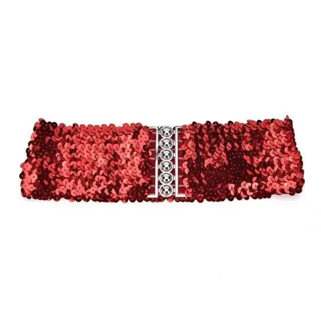 Modern Wide Fabric Strap Silver Metal Buckle Belts For Women Trendy Fashion Stretchable Classic Belts