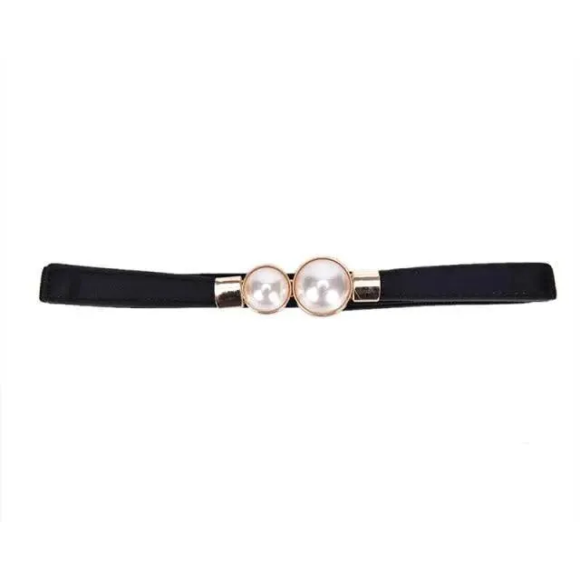 Modern Wide Fabric Strap Silver Metal Buckle Belts For Women Trendy Fashion Stretchable Classic Belts
