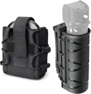Molle Handcuff Holster with OC Spray Holster for Duty Belt, Handcuff Pouch Pepper Spray Holder Police for Duty Belt Handcuff Case Fit Asp Handcuff Tactical Pepper Spray Holster