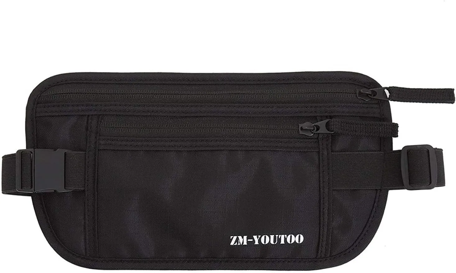 Money Belt for Travel - Hidden Travel Pouch Protect Your Credit and Money With RFID Blocking Passport Holder Waist Wallet (Black)