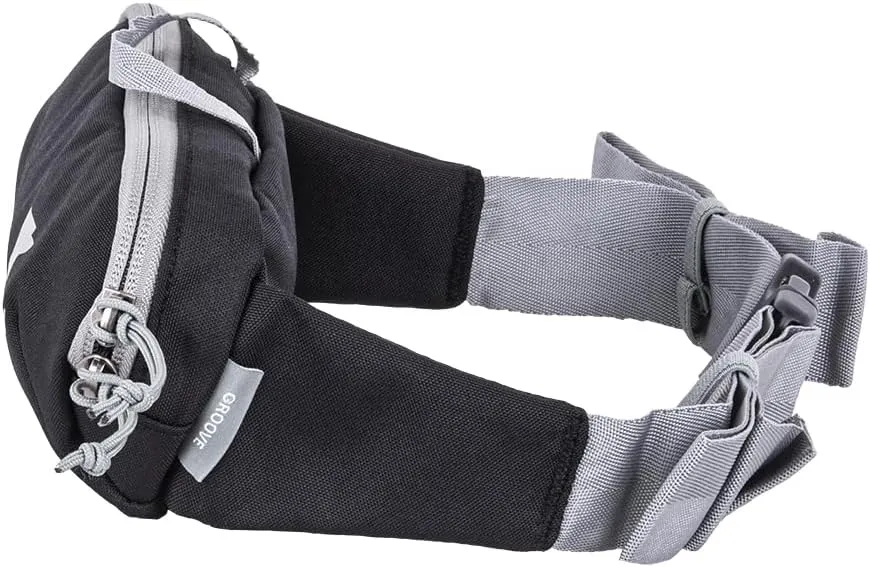 Mountainsmith Groove Lumbar Waist Fanny Hip Pack, Running, Hiking, Travel, Dog-Walking, Outdoor Activities with 2-way Zippered Pocket, Heritage Black