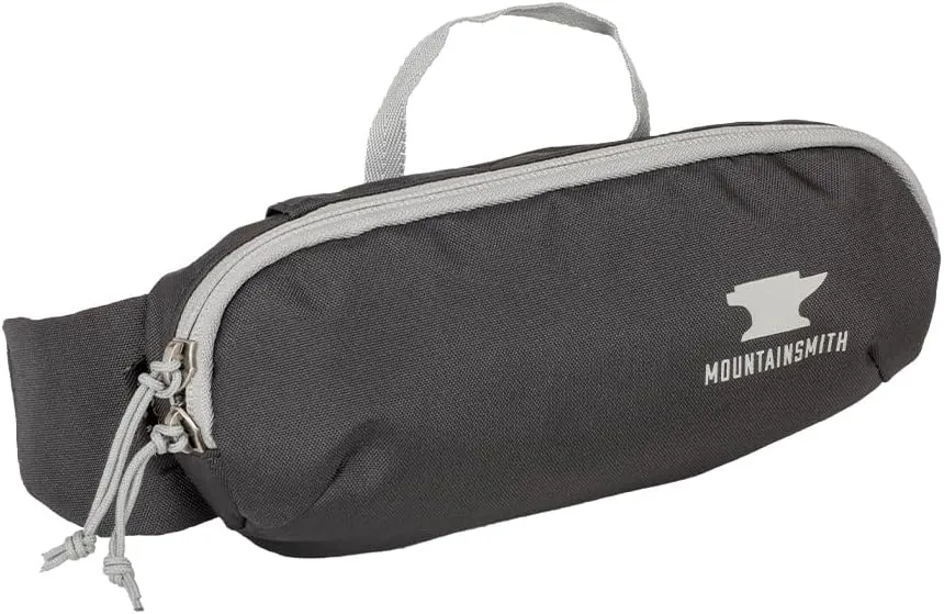 Mountainsmith Groove Lumbar Waist Fanny Hip Pack, Running, Hiking, Travel, Dog-Walking, Outdoor Activities with 2-way Zippered Pocket, Heritage Black