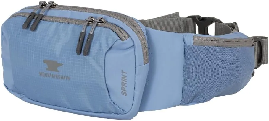 Mountainsmith Sprint Lumbar Waist Fanny Hip Pack, Running, Hiking, Travel, Dog-Walking, Outdoor Activities with 4 Zippered Pockets, Coronet Blue