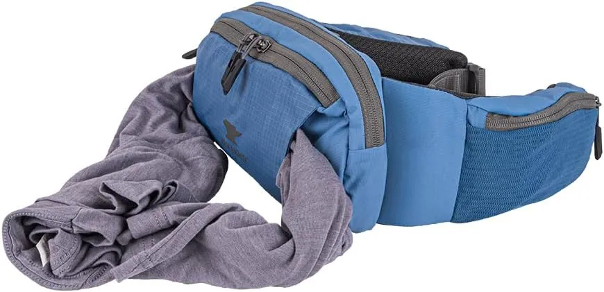 Mountainsmith Sprint Lumbar Waist Fanny Hip Pack, Running, Hiking, Travel, Dog-Walking, Outdoor Activities with 4 Zippered Pockets, Coronet Blue