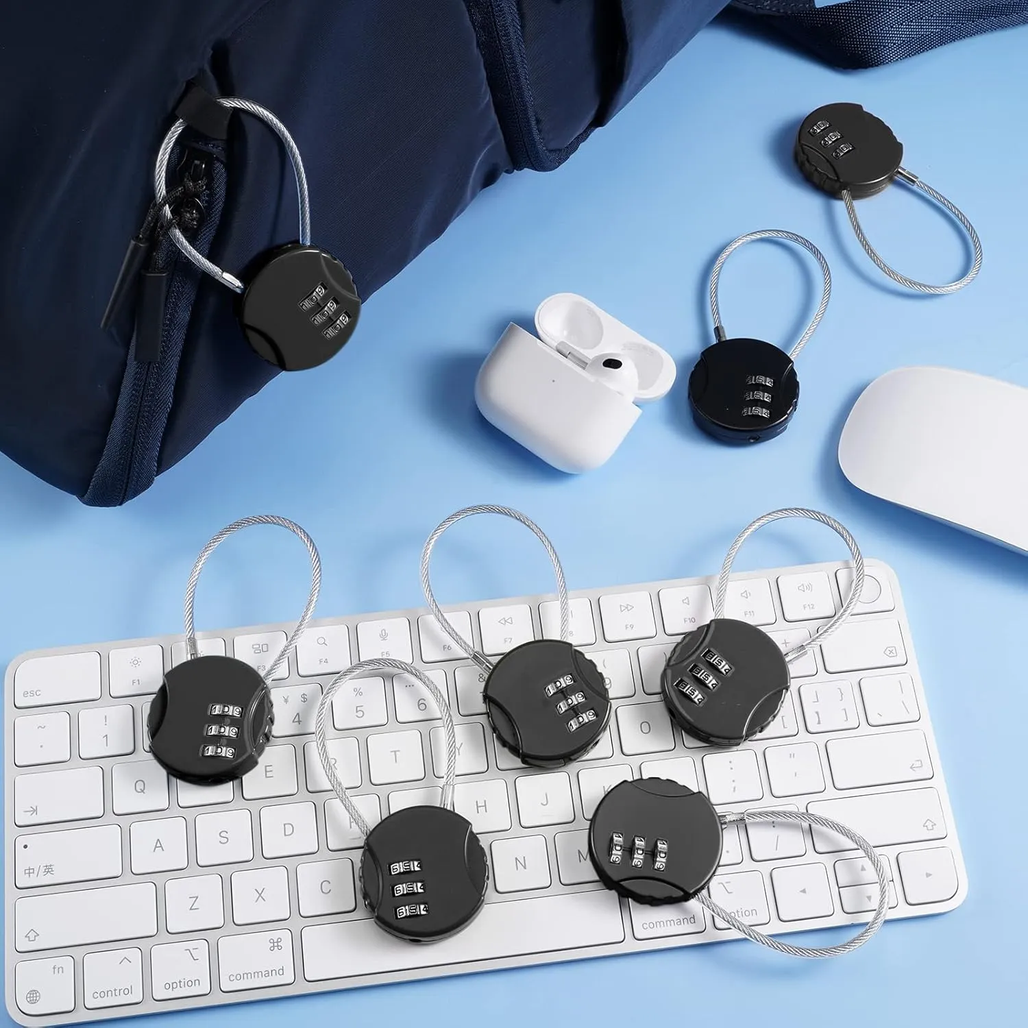 Moxweyeni Combination Lock 3 Digit Gym Padlock Waterproof Resettable Bag Luggage Gate Padlock Outdoor for School Locker Travel Toolbox Storage