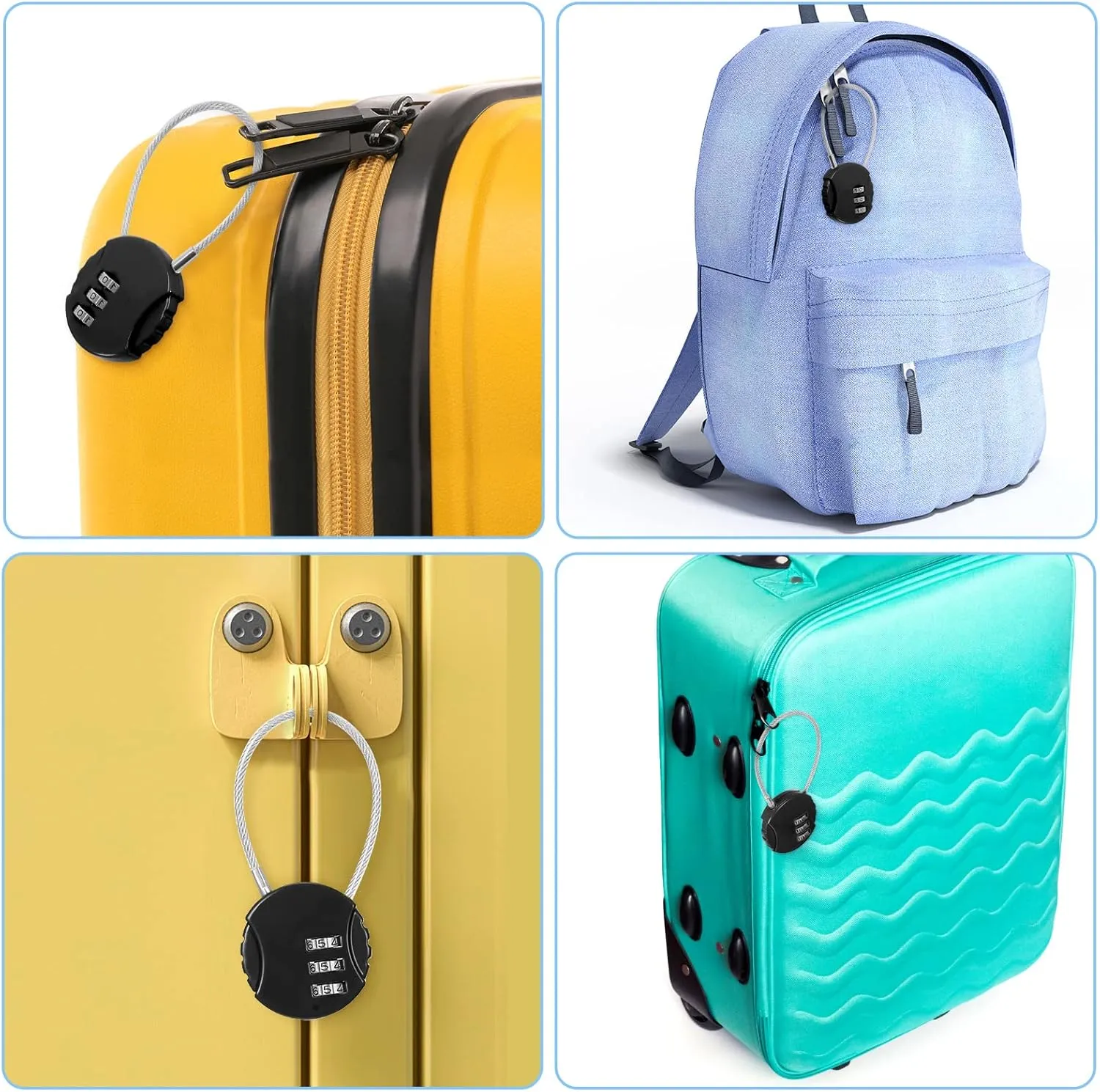 Moxweyeni Combination Lock 3 Digit Gym Padlock Waterproof Resettable Bag Luggage Gate Padlock Outdoor for School Locker Travel Toolbox Storage