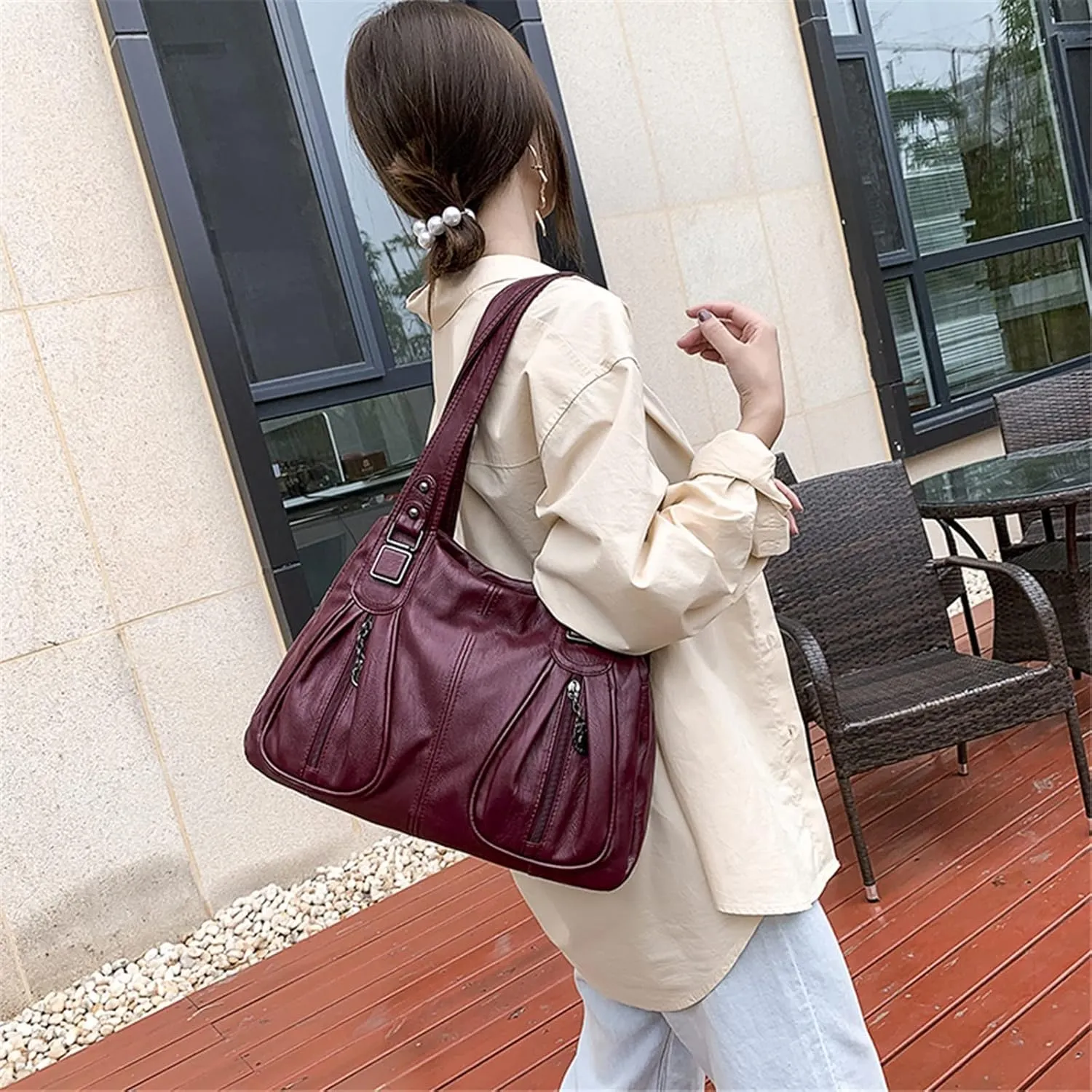MSBEAN Shoulder bag Handbags Women Bags， Handbags Ladies Shoulder Bags， High Capacity Soft PU Leather Bags for Women