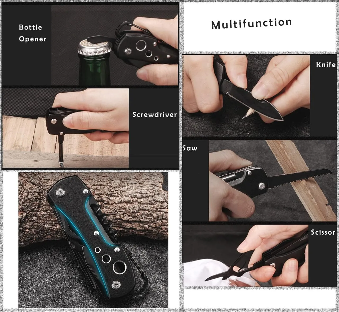 Multi-Purpose Pocket Knife Pliers Kit, Durable Stainless Steel Multi-Plier Multi-Tool for Survival, Camping, Hunting