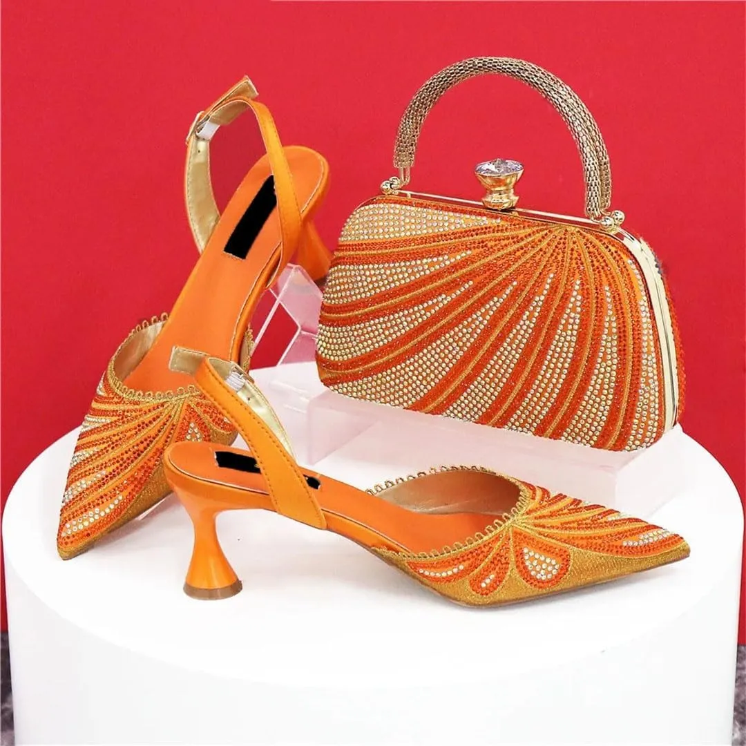 Multi-Texture Wedding Heels Purse African Italian Fusion Bridal Accessories