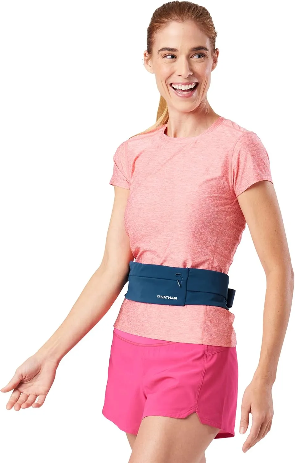 Nathan Running Belt Adjustable Fit Zipster, Zippered, Weather-Resistant Pocket & Two Quick-Stash Pockets for Running Gear, Running Fanny Pack, Walking, Hiking, Gym