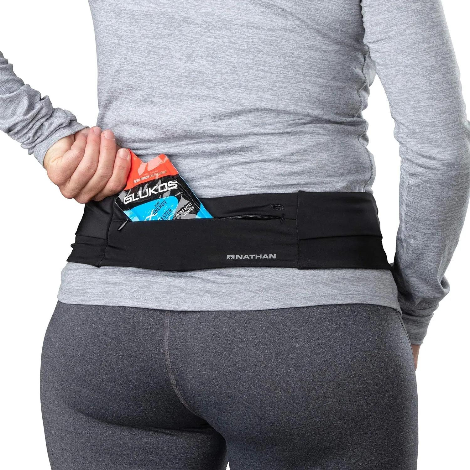 Nathan Zipster Fit Running Belt, Adjustable, Bounce Free Waist Pack, Nathan Running Belt, Fanny Pack, Running Belts for Women and Men, Running Essentials for Women and Men