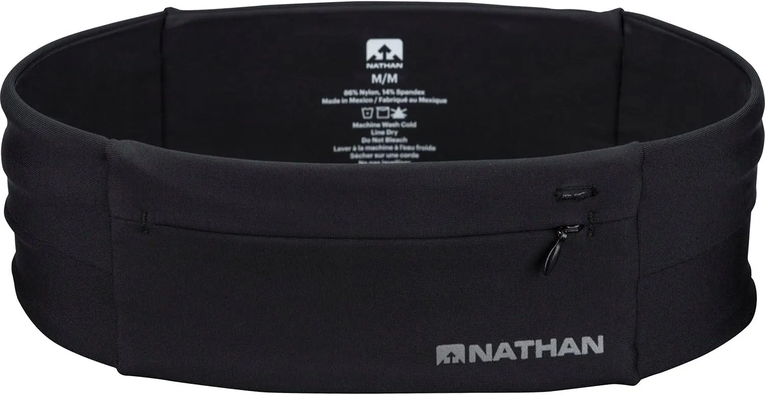 Nathan Zipster Running Belt.Bounce Free Waist Pack. Pockets with Zippers. Runners Fanny Pack. Fits All iPhones, Android, Samsung etc. for Men and Women