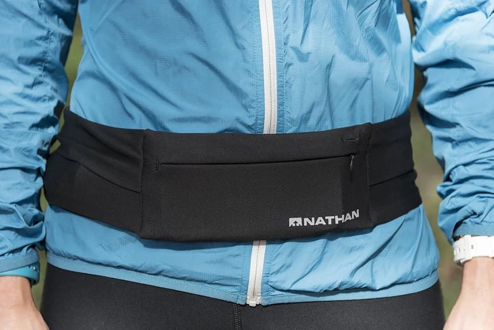 Nathan Zipster Running Belt.Bounce Free Waist Pack. Pockets with Zippers. Runners Fanny Pack. Fits All iPhones, Android, Samsung etc. for Men and Women