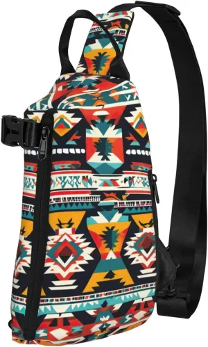 Native American Pattern Print Trend Casual Crossbody Chest Bag Multipurpose Cross Body Shoulder Bag