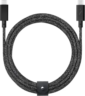 Native Union Type-C Belt Cable Pro - USB-C to USB-C 8ft Ultra-Strong Charging Cable with Leather Strap Compatible with MacBook Pro 2017-2020, MacBook Pro 13" M1/ M2, Air 13" M1, Surface Go 3 (Cosmos)