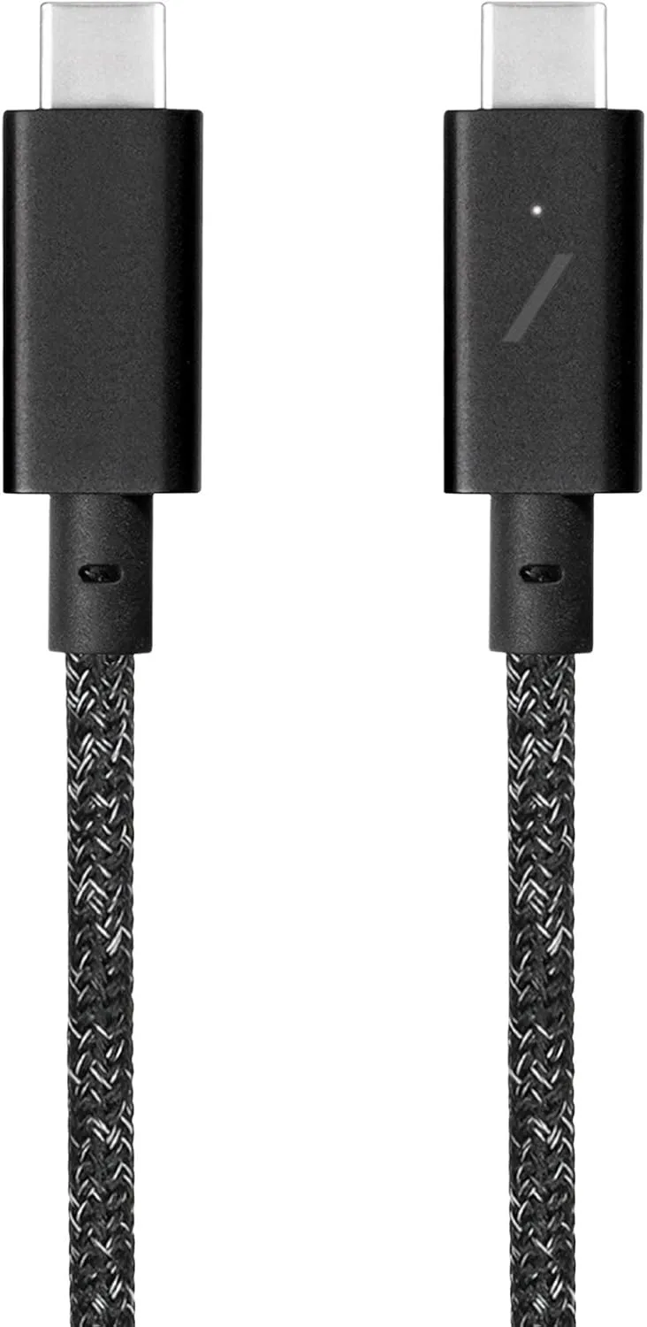 Native Union Type-C Belt Cable Pro - USB-C to USB-C 8ft Ultra-Strong Charging Cable with Leather Strap Compatible with MacBook Pro 2017-2020, MacBook Pro 13" M1/ M2, Air 13" M1, Surface Go 3 (Cosmos)