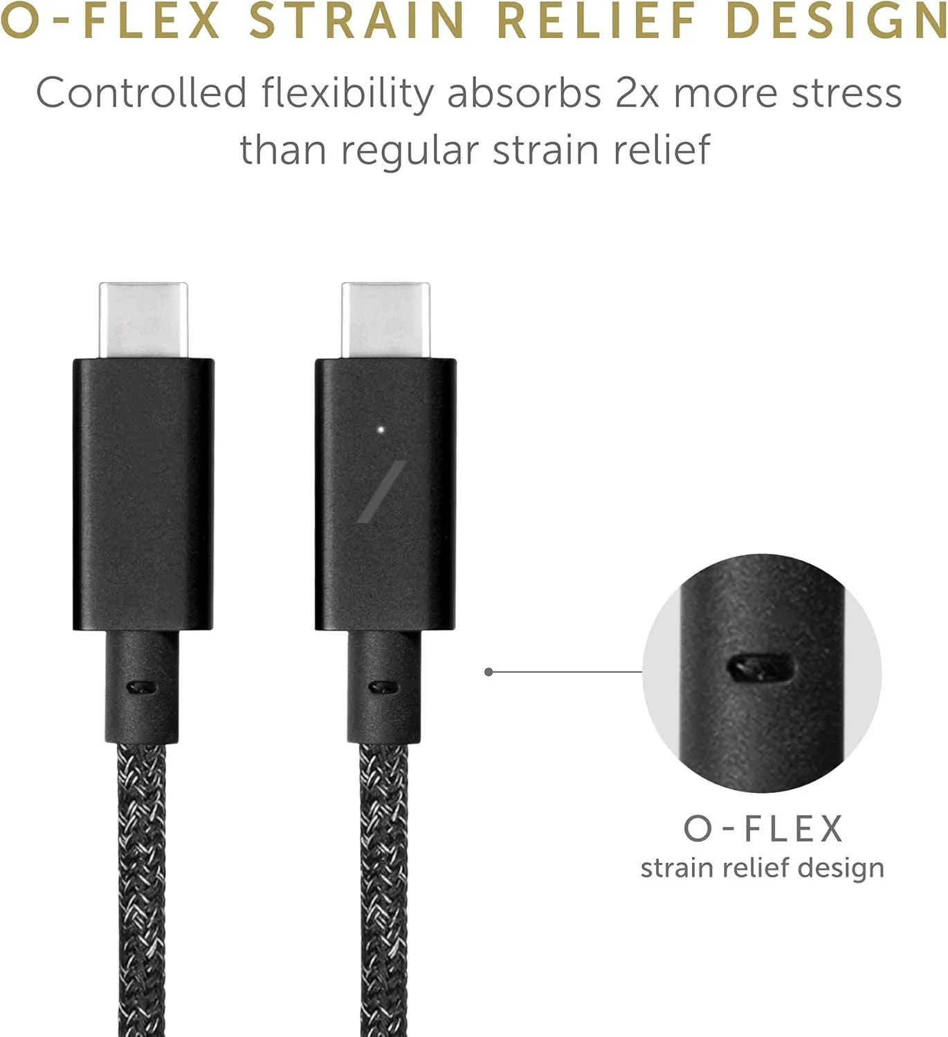 Native Union Type-C Belt Cable Pro - USB-C to USB-C 8ft Ultra-Strong Charging Cable with Leather Strap Compatible with MacBook Pro 2017-2020, MacBook Pro 13" M1/ M2, Air 13" M1, Surface Go 3 (Cosmos)