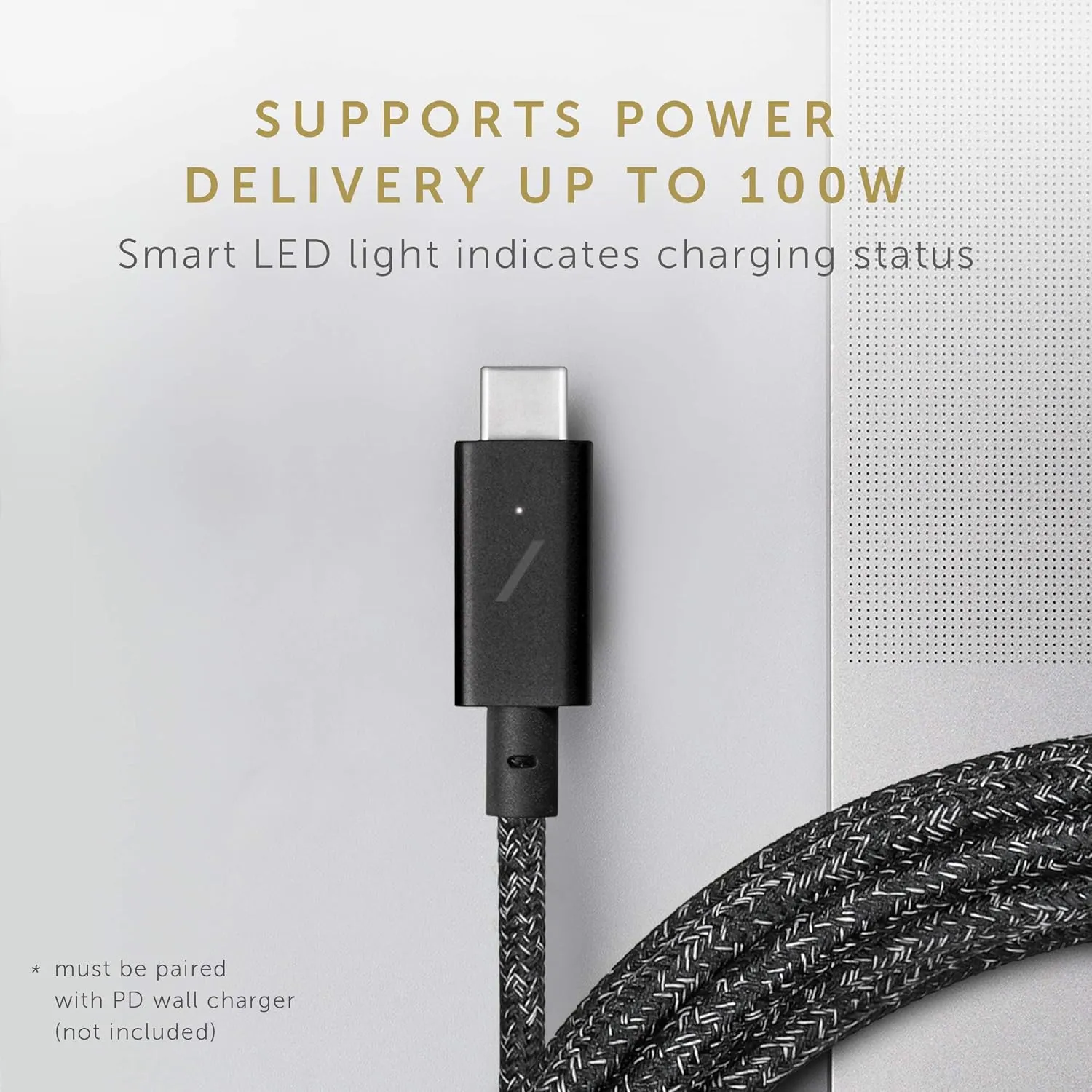 Native Union Type-C Belt Cable Pro - USB-C to USB-C 8ft Ultra-Strong Charging Cable with Leather Strap Compatible with MacBook Pro 2017-2020, MacBook Pro 13" M1/ M2, Air 13" M1, Surface Go 3 (Cosmos)