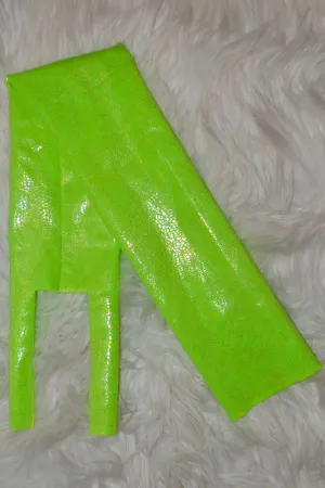 Neon Highlighter Green Yellow Scales Tail Bag Iridescent