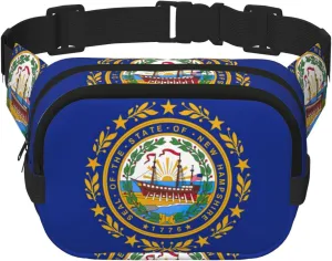 New Hampshire state flag print Fashion Waist Packs Crossbody Belt Bag Fanny Pack for Women Crossbody for Traveling Running