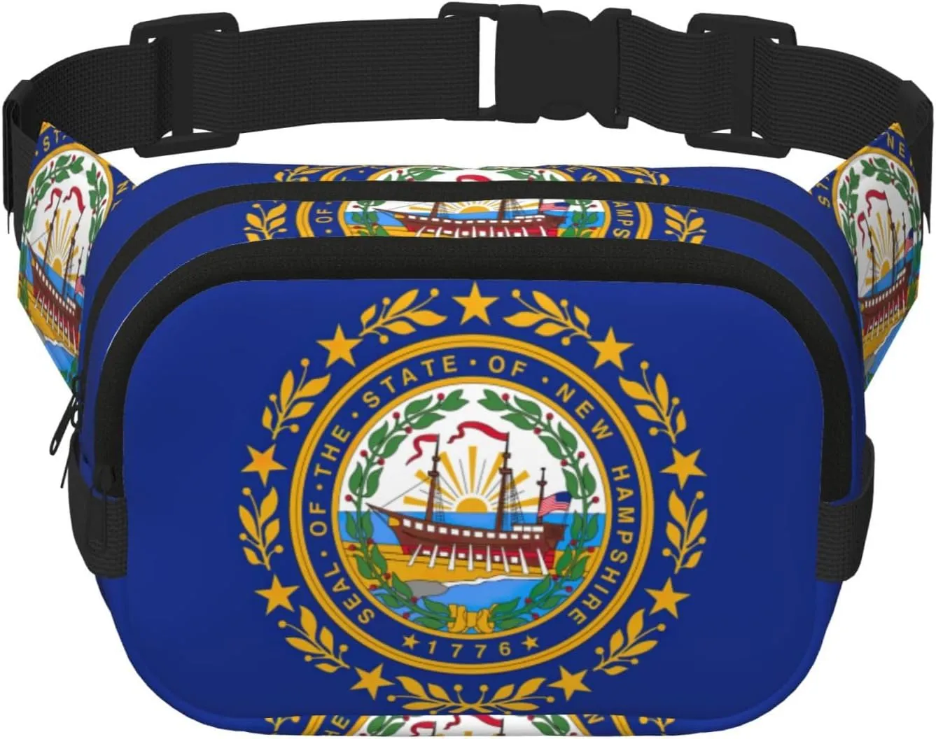 New Hampshire state flag print Fashion Waist Packs Crossbody Belt Bag Fanny Pack for Women Crossbody for Traveling Running