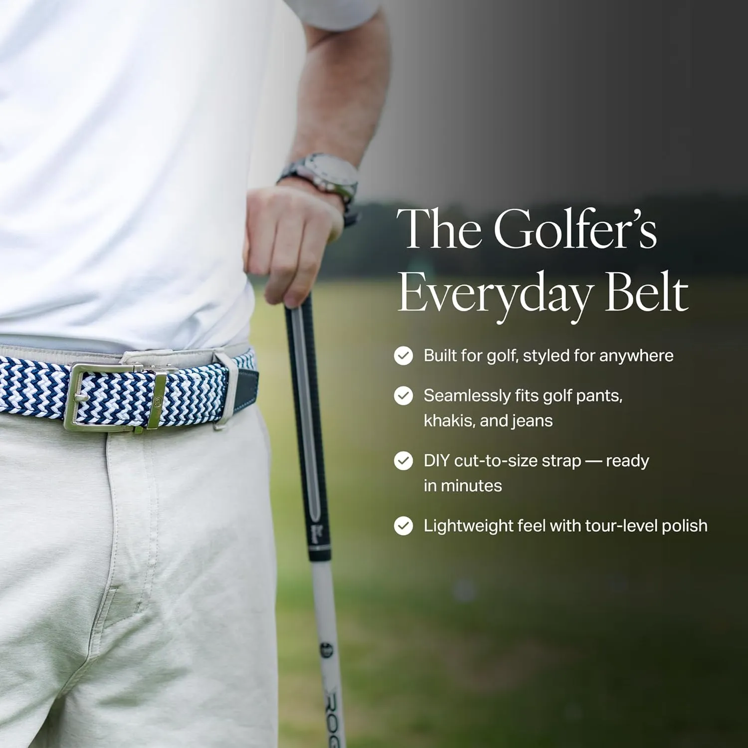 Nexbelt Men's Braided Ratchet Golf Belt – Adjustable, Stretch Fit – For Casual Wear & Golfing (Fits up to 50")