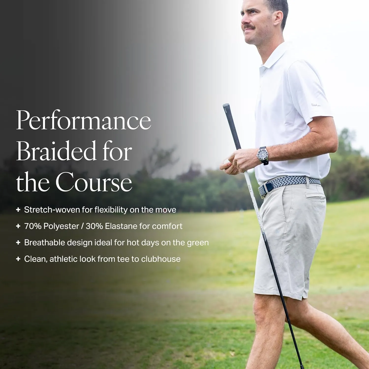 Nexbelt Men's Braided Ratchet Golf Belt – Adjustable, Stretch Fit – For Casual Wear & Golfing (Fits up to 50")