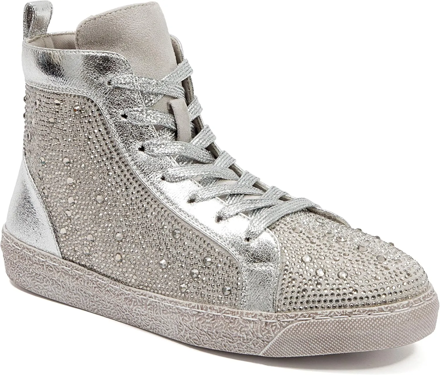 Ninety Union High Top Athletic Fashion Sneaker with Rhinestones