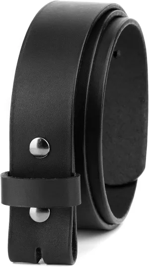 No Buckle Belt | Made in USA Mens Cowboy Belt | 1 1/2" Leather Belt Strap with Snaps